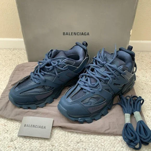 Balenciaga Track Sneakers Blue Pearl Sz 11 - Picture 1 of 16
